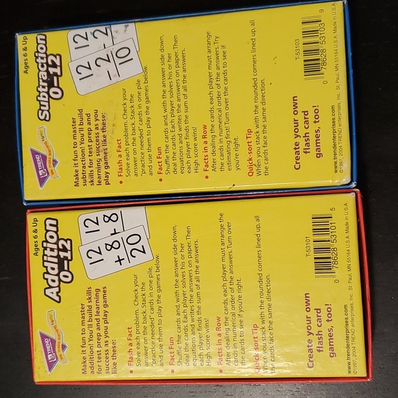 Addition and Subtraction flash cards ages 6 and up - Picture 2 of 6